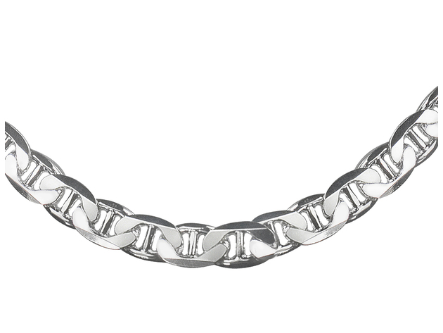 Mens Necklace Anchor Chain 22 Inches in Sterling Silver .925