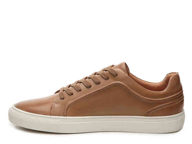 Sam Edelman Gregory Lace-Up Closure Round Toe Men's Sneakers, Size: 7 US, Cognac