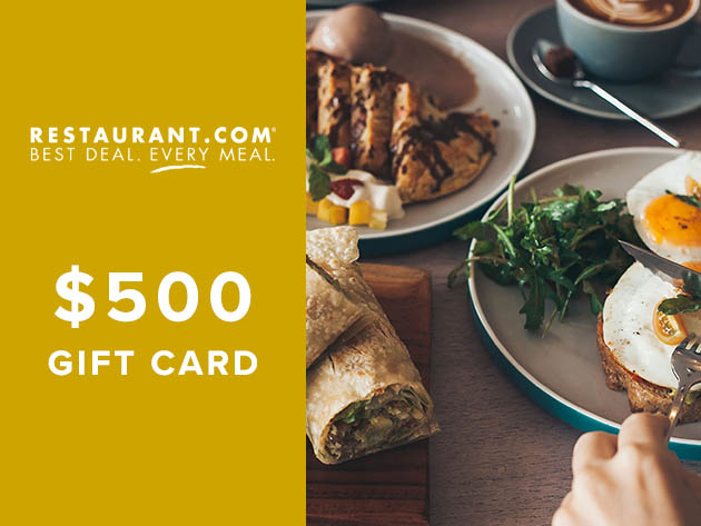 $500 Restaurant.com eGift Card for Only $90