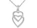 1/10 Carat (ctw) Diamond Heart Pendant Necklace in 14K White Gold with Chain