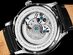 Stührling Special Reserve Automatic 44mm Dual Time Skeleton Watch (White Dial/Silver Case)