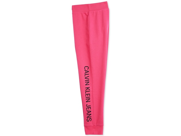 Calvin Klein Big Girls Logo Sweatpants Fuchsia Size Medium (8-10)