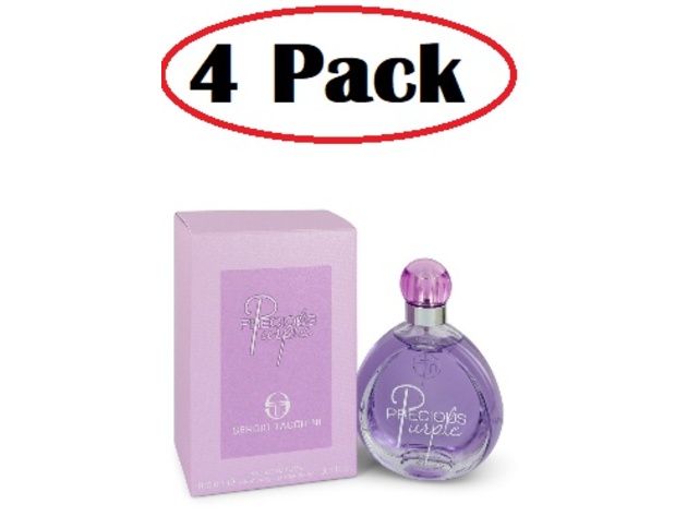 4 Pack of Sergio Tacchini Precious Purple by Sergio Tacchini Eau De Toilette Spray 3.3 oz