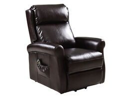 Costway Electric Lift Power Chair Recliners Chair Remote Living Room Furniture - Brown