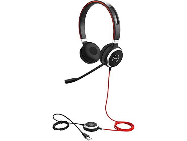 Jabra Evolve 40 Professional Wired Headset, Stereo, 3.5mm Jack/USB Connection (Refurbished)