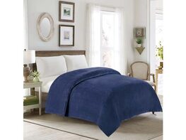 Classic Solid Fleece Blanket Midnight Twin