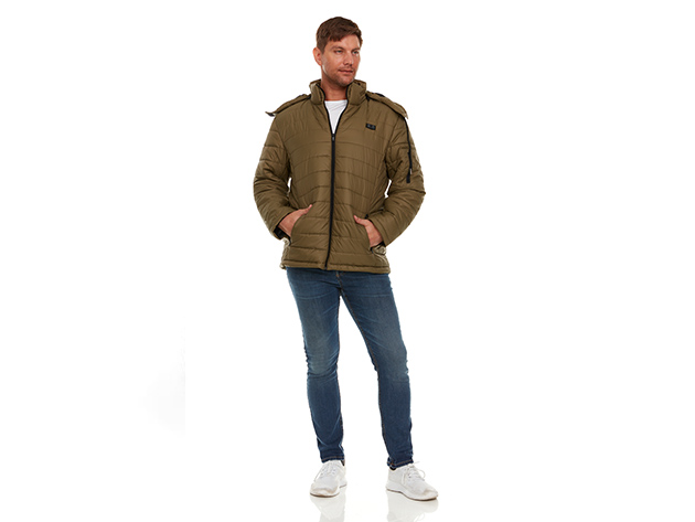 Helios Paffuto Heated Men's Coat with Power Bank (Olive/XL)