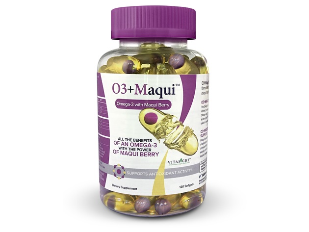 Omega 3 + Maqui Berry with added EPA & DHA essential fatty acids-rich in antioxidants, Supports Immune System, Joint, Heart, Skin & Brain Health-High potency 120 Softgels