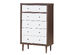 Costway 5 Drawer Dresser Wood Chest of Drawers Storage Freestanding Cabinet Organizer - White+ Walnut