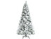 Costway 7ft Snow Flocked Hinged Christmas Tree w/ Berries & Poinsettia Flowers - White