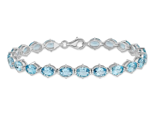 18.90 Carat (ctw) Swiss Blue Topaz Bracelet in Sterling Silver