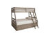 Ashley Signature Design B73358S Lettner Twin over Full Bunk Bed with Ladder - Light Gray