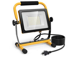 Costway 50W 5000lm LED Work Light Portable Outdoor Camping Job Site Lighting Waterproof - Yellow