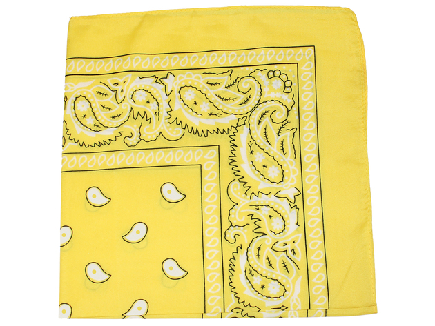 16 Pack Jordefano Paisley 100% Cotton Double Sided Bandanas - Yellow