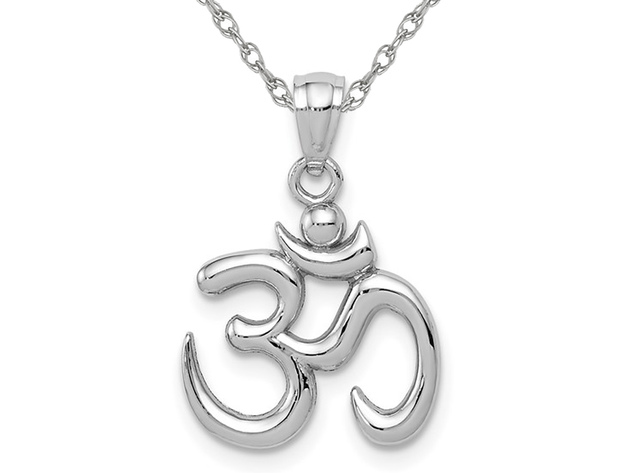 Ohm Symbol Pendant Necklace in 14K Yellow Gold (OM)