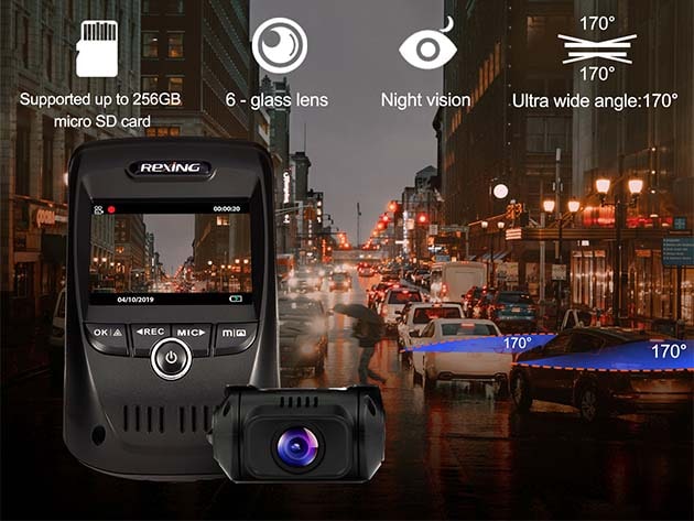 Rexing V1P 4K Dual Channel Dash Cam 4K+1080P with Wi-Fi