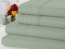 4-Piece Bamboo-Blend Comfort Luxury Sheet Set (Sage/Full)