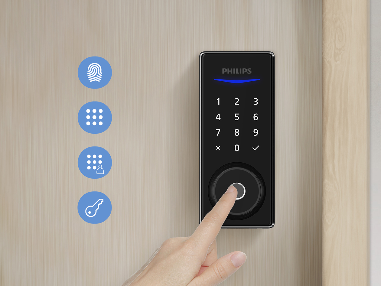 Philips 1000 Series Touchscreen Fingerprint Electronic Deadbolt (Silver)