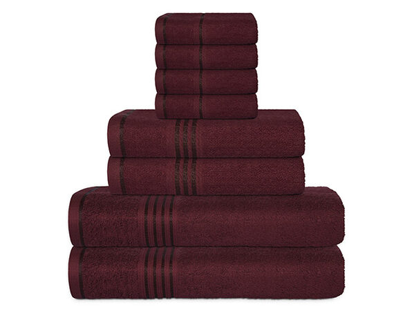 Hurbane Home 8-Piece Bath Towel Set Burgundy - Product Image
