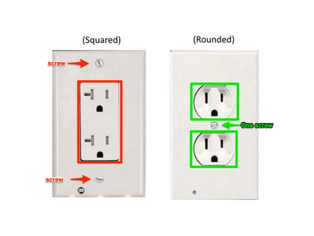 Outlet Cover with Built-In LED Night Light (Duplex/Rounded/5-Pack)