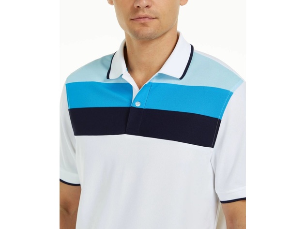 Club Room Men's Colorblocked Performance Polo Shirt  Dark Blue Size X-Large