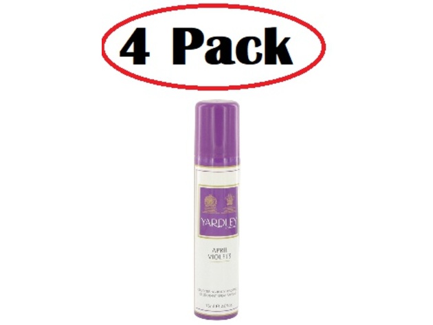 4 Pack of April Violets by Yardley London Body Spray 2.6 oz