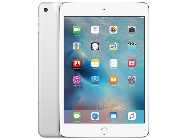 Apple iPad Mini 4, 128GB - Silver (Wi-Fi + 4G LTE) 