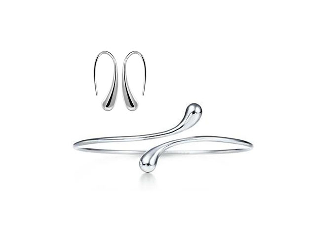 Silver Teardrop Bracelet & Earring Set