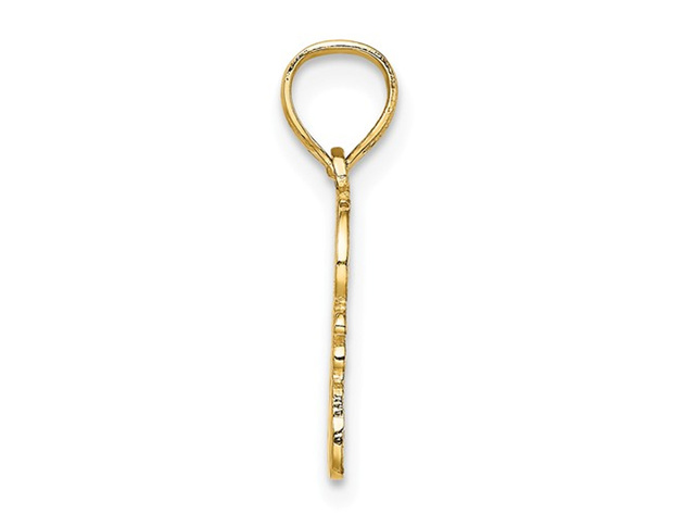 14K Yellow Gold God Loves (Heart ) You Charm Pendant Necklace with Chain