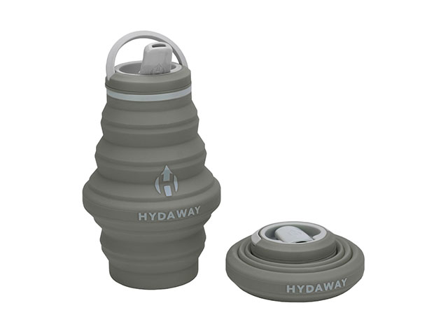 Hydaway 17oz Collapsible Water Bottle with Spout Lid (Thunder Grey)