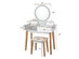 Costway Vanity Table 3 Color Lighting Modes MakeUp Stool Jewelry - White