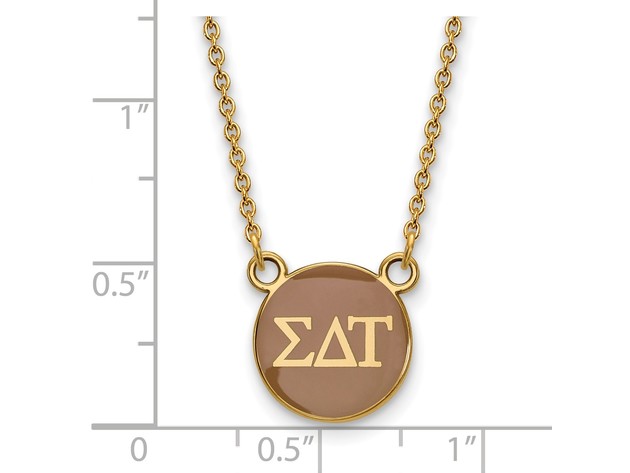 14K Plated Silver Sigma Delta Tau Small Enamel Necklace