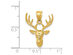 14K Yellow Gold Deer Head Buck Pendant Necklace with Chain