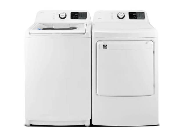 Midea MLE45N1BWW 7.5 Cu. Ft. White HE Top Load Electric Dryer with Sensor Dry