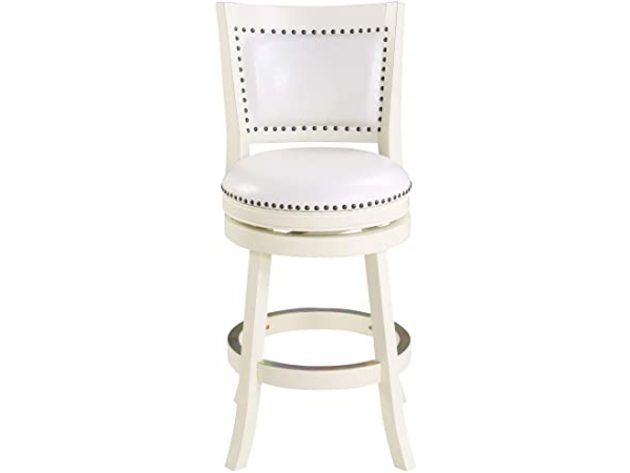 Boraam 42424 Bristol Counter Height Swivel Stool, 24-Inch - Distress White (Refurbished)