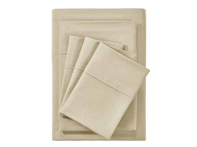 Bamboo 2000 Count 4-Piece Sheet Set with SnugGrip (Taupe/Twin)