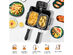 Costway Electric Deep Fryer 5.3QT/21-Cup Stainless Steel 1700W w/ Triple Basket - Black/Silver