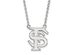14k White Gold Florida State Large 'FS' Pendant Necklace
