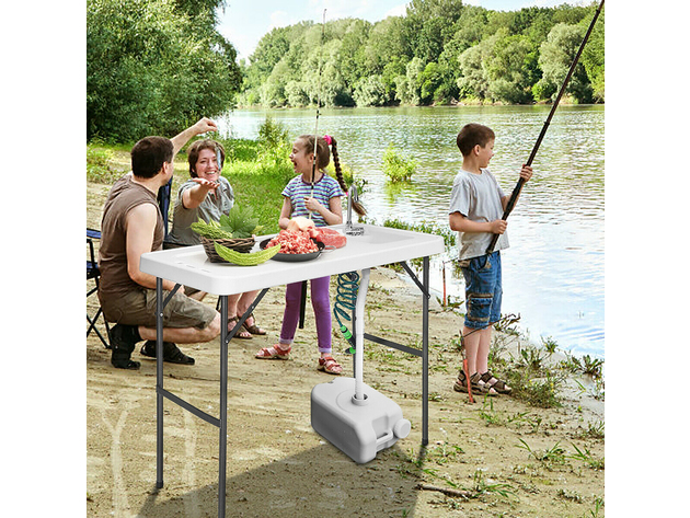 Outdoor Folding Portable Fish Hunting Cleaning Cutting Table Camping Sink  Faucet