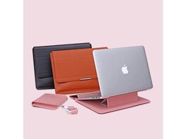Transformable Vegan Leather Laptop Bag Set (Laptop Stand) - Blush Pink / 11-12 Inch