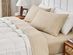 Kathy Ireland 4 Piece Heathered Jersey Knit Cotton Sheet Set