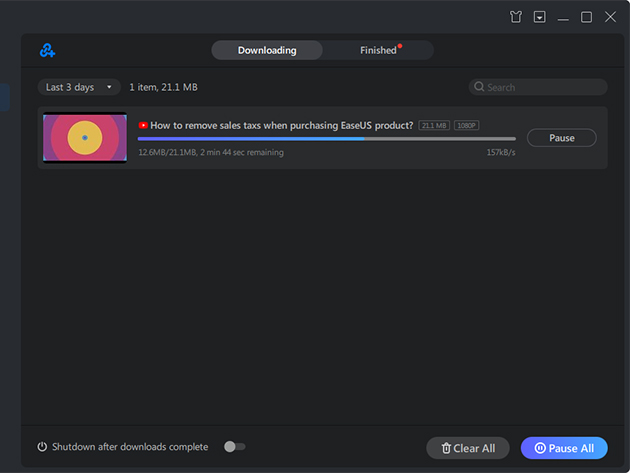 EaseUS Video Downloader: Lifetime License (3x Mac)