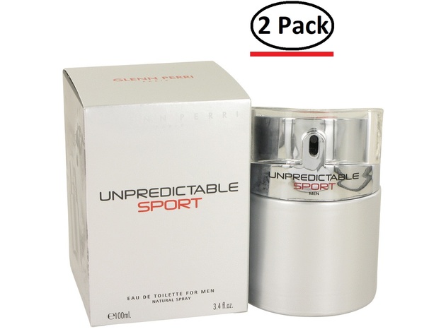 Unpredictable Sport by Glenn Perri Eau De Toilette Spray 3.4 oz for Men (Package of 2)