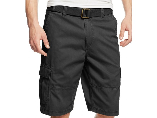 American Rag Men's Belted Relaxed Cargo Shorts Gray Size 38