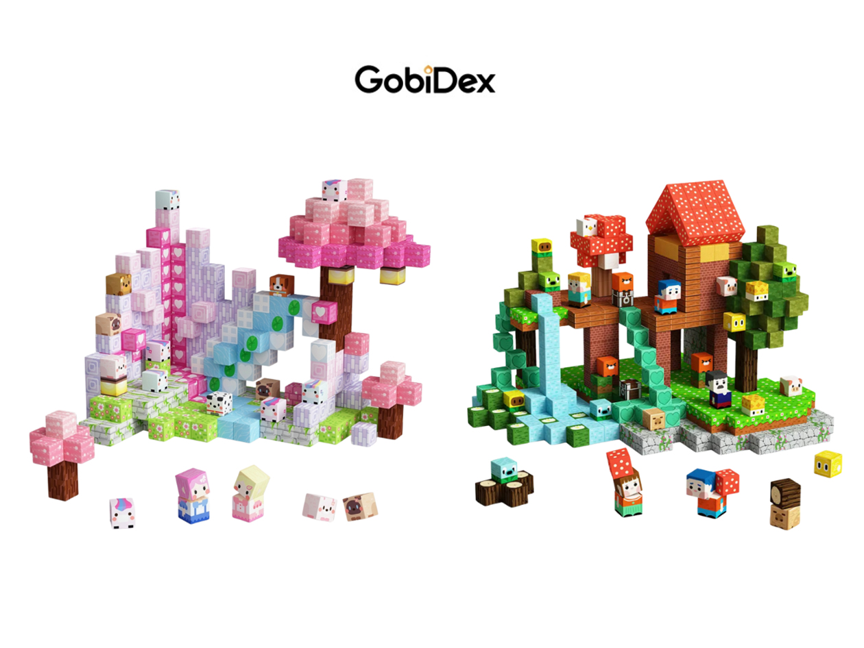 GobiDex Magnetic Building Block Set (Unicorn & Hilltop Hamlet)