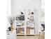 Costway Set of 2 Ladder Shelf 4-Tier Bookshelf Bookcase Storage Display Plant Leaning - White