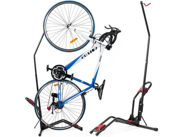 Bike Floor Stand Bike Rack Stand for Vertical/Horizontal Indoor Bike Storage
