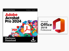 Adobe Acrobat Pro + Microsoft Office Professional 2019 License Bundle