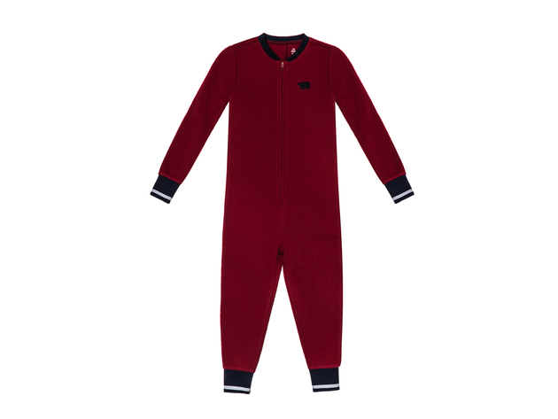 Petit Lem Boys Holiday Beary Cool Pajama Onesie, Size: 6, Burgundy | StackSocial