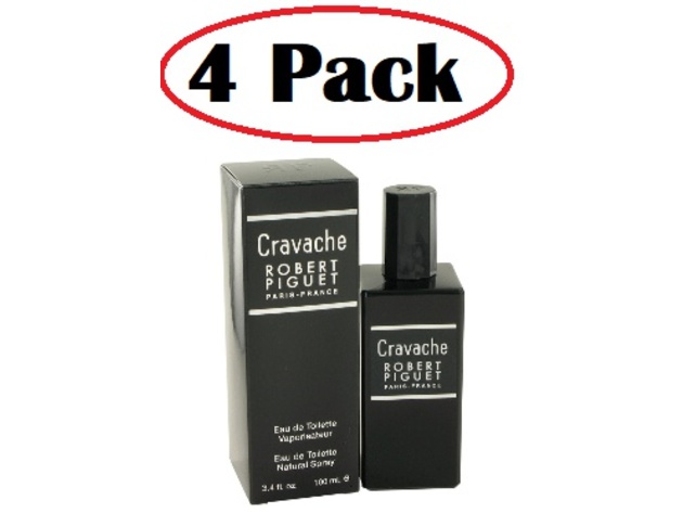 4 Pack of Cravache by Robert Piguet Eau De Toilette Spray 3.4 oz